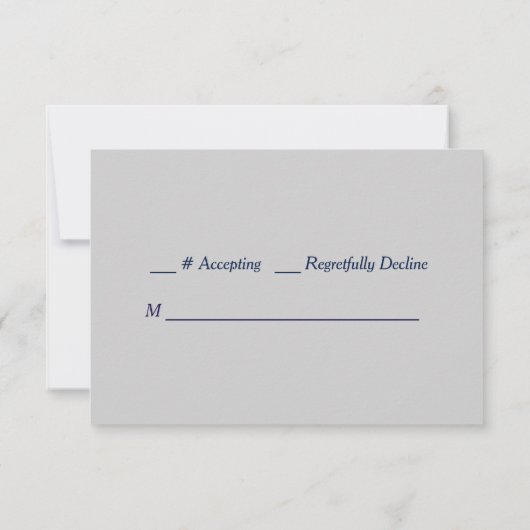 Gold Lijst Blue Boho Floral Wedding RSVP (Achterkant)