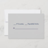 Gold Lijst Blue Boho Floral Wedding RSVP Kaartje (Achterkant)