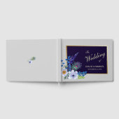 Gold Lijst Blue Floral Wedding Gastenboek (Volledig)