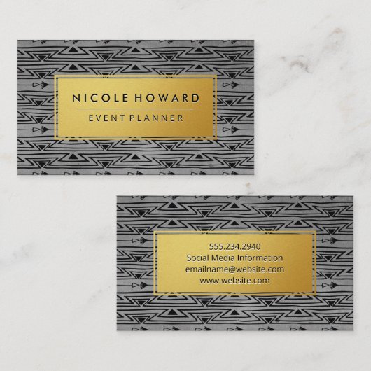 Gold Lijst Bohemian Pattern Visitekaartje (Voorkant / Achterkant)