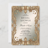 Gold  Lijst Bruidsdouche Uitnodiging (Voorkant)