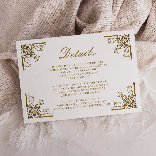  Gold  Lijst bruiloft - Gegevens Informatiekaartje