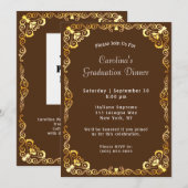 Gold Lijst bruin Afstuderen Kaart (Voorkant / Achterkant)