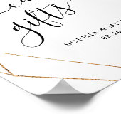 Gold Lijst Burgundy Floral Kaarten en Gifts Sign Poster (Hoek)