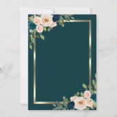 Gold Lijst Burgundy Rozen Green Retirement Kaart (Achterkant)