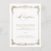 Gold  Lijst Classic Script Receptie Informatiekaartje (Voorkant)