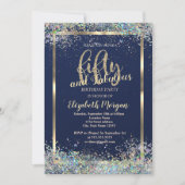 Gold Lijst Colorful Confetti 50e verjaardag Kaart (Voorkant)