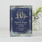 Gold Lijst Colorful Confetti 50e verjaardag Kaart (Staand voorkant)