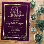 Gold Lijst Confetti Violet 50e verjaardag Kaart