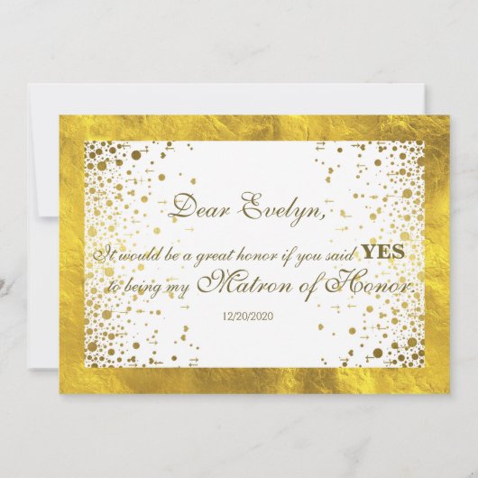 Gold Lijst Confetti... zal jij mijn tactiek zijn? Kaart (Achterkant)