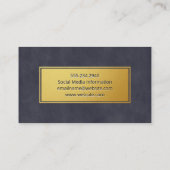 Gold Lijst Deep Paars Blue Texture Visitekaartje (Achterkant)