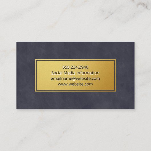 Gold Lijst Deep Paars Blue Texture Visitekaartje (Achterkant)