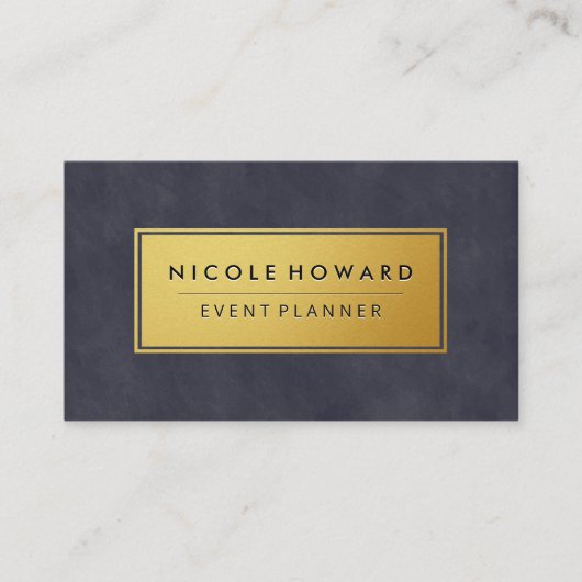 Gold Lijst Deep Paars Blue Texture Visitekaartje (Voorkant)