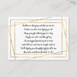 Gold Lijst Display vrijgezellenfeest invoegkaart + Informatiekaartje