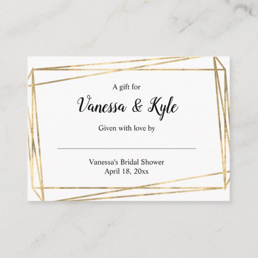 Gold Lijst Display vrijgezellenfeest invoegkaart + Informatiekaartje (Achterkant)