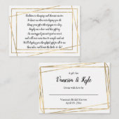 Gold Lijst Display vrijgezellenfeest invoegkaart + Informatiekaartje (Voorkant / Achterkant)