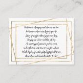 Gold Lijst Display vrijgezellenfeest invoegkaart + Informatiekaartje (Voorkant)