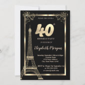 Gold Lijst, Eiffeltoren 40e verjaardag Kaart (Voorkant)