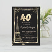 Gold Lijst, Eiffeltoren 40e verjaardag Kaart (Staand voorkant)