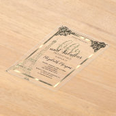 Gold Lijst, Eiffeltoren 50e verjaardag Acryl Uitnodigingen (Laagn)