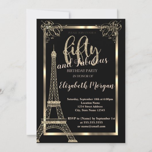 Gold Lijst, Eiffeltoren 50e verjaardag Kaart (Voorkant)