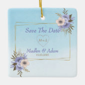 Gold Lijst en Bouquet Keramisch Ornament (Voorkant)