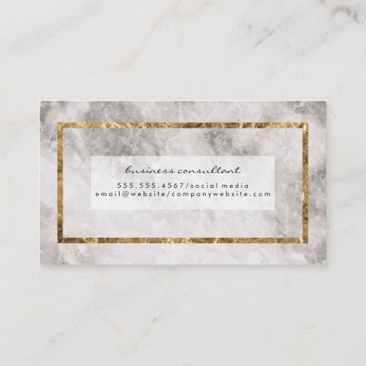 Gold Lijst en marmer Visitekaartje (Achterkant)