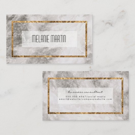 Gold Lijst en marmer Visitekaartje (Voorkant / Achterkant)