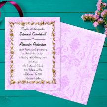 Gold Lijst en Paarse Damask Wedding