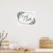Gold Lijst Eucalyptus Wedding Cards en Gifts-bord Poster (Keuken)