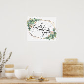 Gold Lijst Eucalyptus Wedding Cards en Gifts-bord Poster (Keuken)