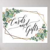 Gold Lijst Eucalyptus Wedding Cards en Gifts-bord Poster (Voorkant)