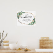 Gold Lijst Eucalyptus Welkom bij het trouwbord Poster (Keuken)