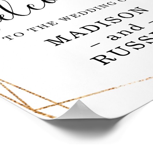 Gold Lijst Eucalyptus Welkom bruiloft Poster (Hoek)