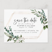 Gold Lijst Floral Save the Date Briefkaart (Voorkant)