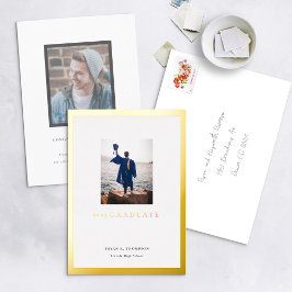 Gold Lijst Foto Afstuderen Aankondiging Kaart