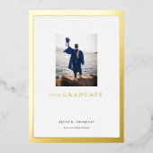 Gold Lijst Foto Afstuderen Aankondiging Kaart (Voorkant)