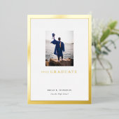 Gold Lijst Foto Afstuderen Aankondiging Kaart (Staand Voorkant)