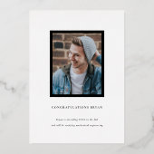 Gold Lijst Foto Afstuderen Aankondiging Kaart (Achterkant)