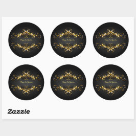 Gold Lijst - Gelukkig nieuw jaar met schuifwiel 20 Ronde Sticker