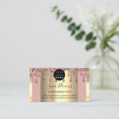 Gold Lijst Glitter Confetti Roos Visitekaartje (Staand voorkant)