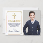 Gold Lijst Glitter Navy Blue Community Foto Bedankkaart (Voorkant)