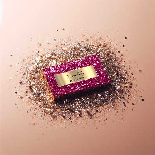 Gold Lijst Glitter QR Code Roze Berry Shop Busines Visitekaartje