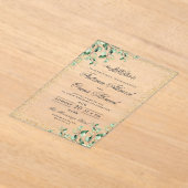 Gold Lijst Greenery verlaat islamitische islamitis Acryl Uitnodigingen (Laagn)