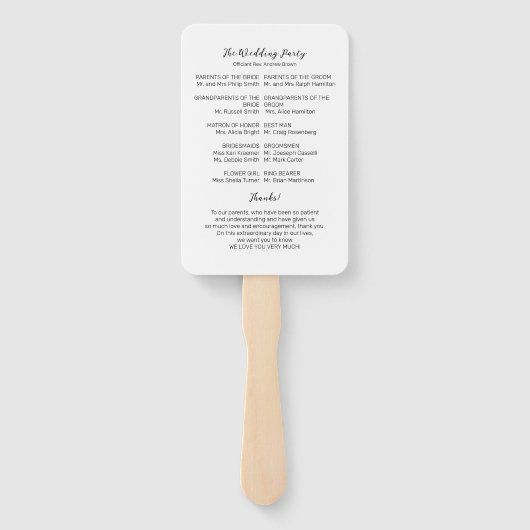 Gold Lijst Greenery Wedding Ceremony Program Handwaaier (Achterkant)