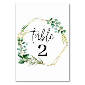 Gold Lijst Greenery Wedding Table Number Kaart