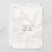 Gold Lijst Greenery White Floral Marble Baptisme Kaart (Achterkant)