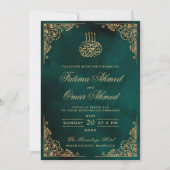 Gold Lijst  Groene Islamitische Weduwschap Kaart (Voorkant)