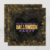 Gold Lijst Halloween-uitvindingen Kaart (Voorkant / Achterkant)