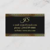 Gold Lijst in zwarte achtergrond Visitekaartje (Achterkant)